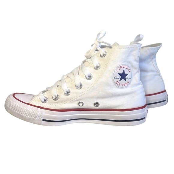 Converse All Star  High-Top Sneakers Unisex 4-6 White Canvas Vintage Style - Picture 1 of 9